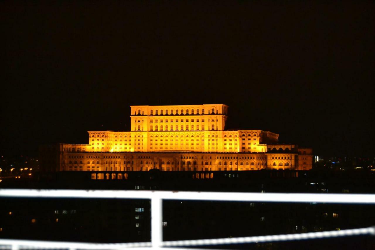 Panorama The Parliament Palace Boekarest Buitenkant foto